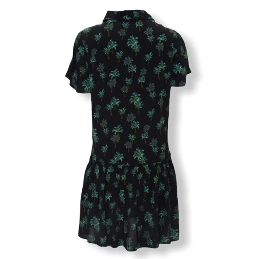 Forever 21 Black Shirt Dress‎ Palm Trees Small NEW - Picture 3 of 8